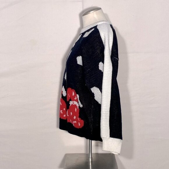 Vintage KAOS Black White Red Puppy Sweater S - Picture 5 of 8